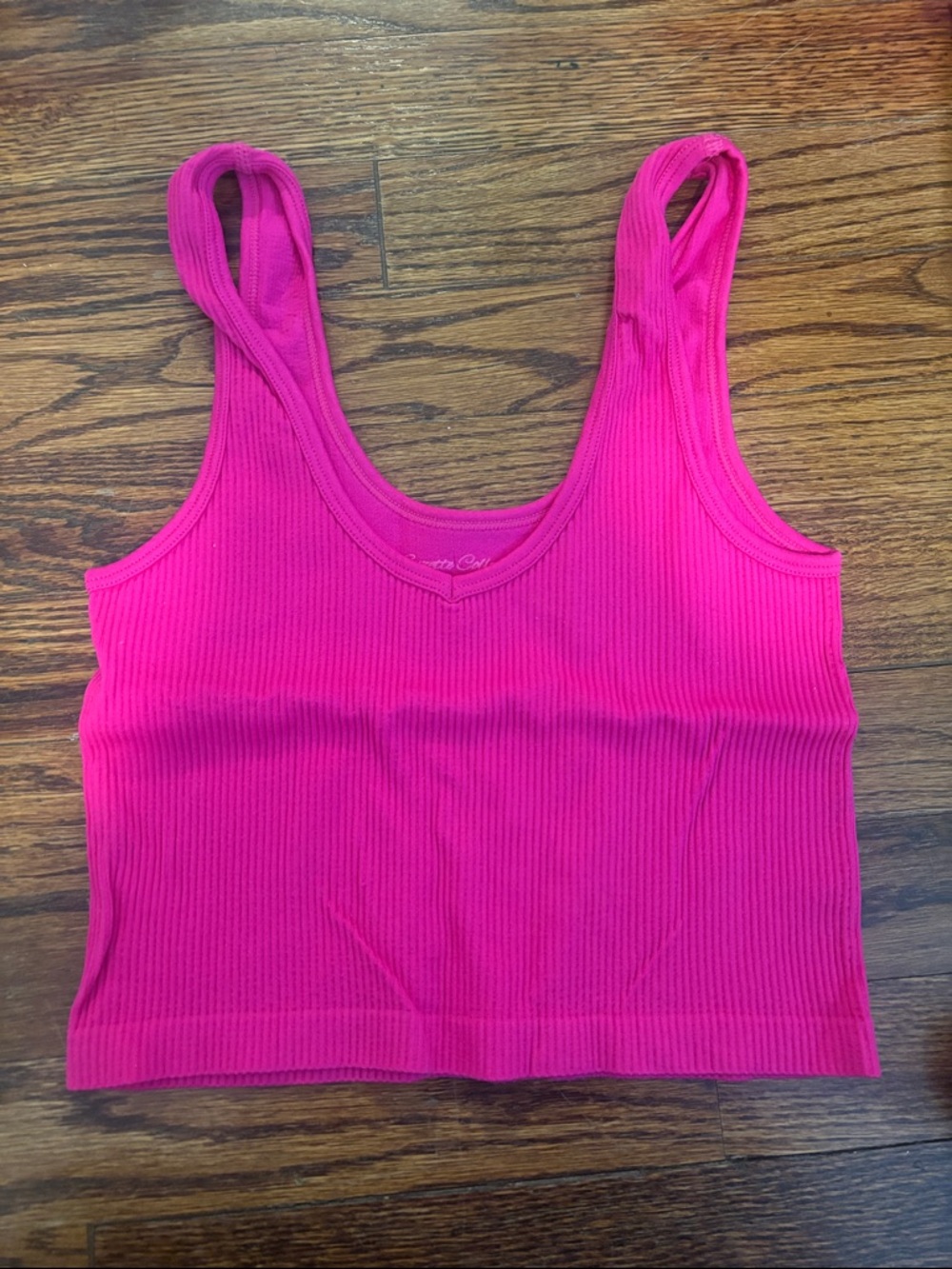 Suzette Collection Women’s Hot Pink Ribbed Tank Top Size Small